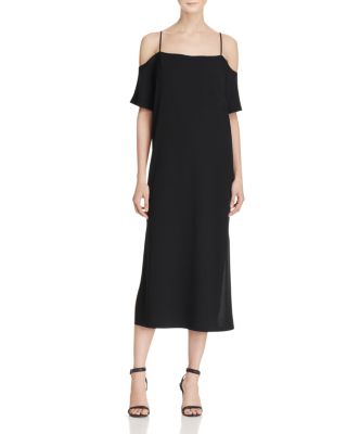 T by Alexander Wang Crepe Cold Shoulder Dress