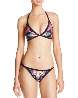 PilyQ Piped Triangle Bikini Top & Piped Bikini Bottom 