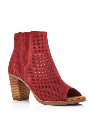 TOMS Majorca Perforated Open Toe Booties