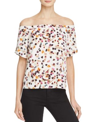 Cooper & Ella Sabine Off-The-Shoulder Confetti Print Top