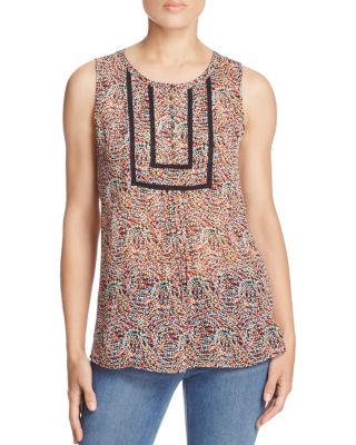 Daniel Rainn Sleeveless Dot Print Blouse