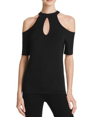 GUESS Janell Cold Shoulder Keyhole Top