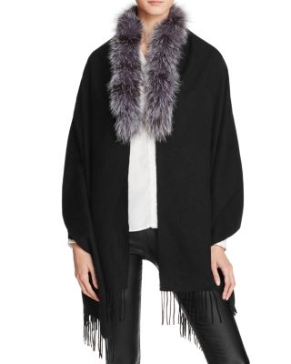 Surell Shawl with Fox Fur Trim