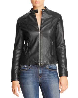 cupcakes and cashmere Katherine Faux Leather Moto Jacket