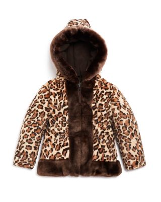 Rothschild Infant Girls' Leopard Print Faux Fur Jacket - Sizes 12-24 Months