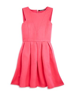 Miss Behave Girls' Pleated Jacquard Dress - Sizes 8-16