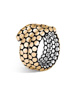 John Hardy 18K Yellow Gold and Sterling Silver Dot Double Coil Ring