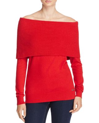 MICHAEL Michael Kors Ribbed Off-The-Shoulder Sweater - 100% Bloomingdale's Exclusive