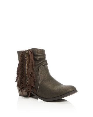 STEVE MADDEN Girls' Jwestrn Fringe Booties - Little Kid, Big Kid