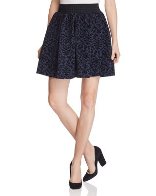 Vero Moda Cary Velvet Flocked Skater Skirt