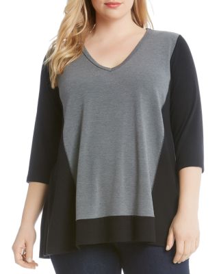 Karen Kane Plus Color Block Knit Top