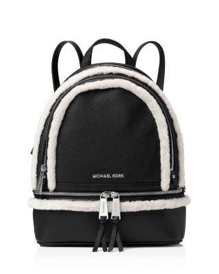 MICHAEL Michael Kors Rhea Medium Zip Shearling Trim Backpack