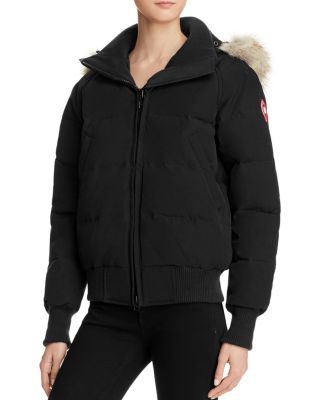 Canada Goose Savona Fur Trim Down Bomber Jacket 