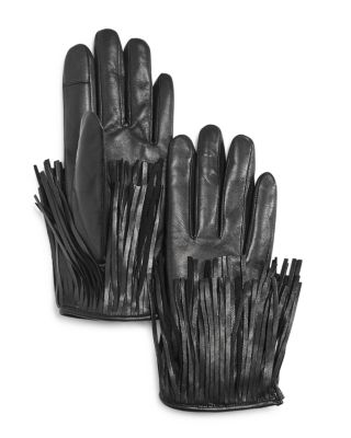 Rebecca Minkoff Leather Fringe Tech Gloves