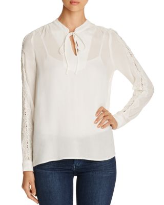 B Collection by Bobeau Amelia Skinny Tie Blouse