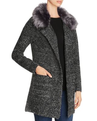 B Collection by Bobeau Hanne Faux Fur Sweater Coat