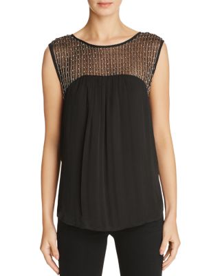 Velvet by Graham & Spencer Beaded Chiffon Top