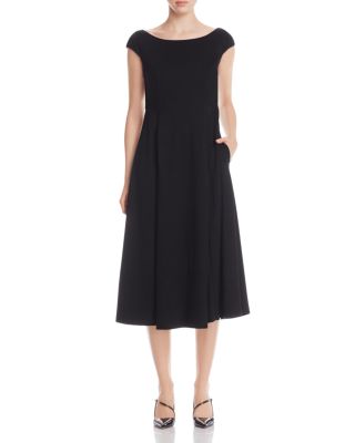 Lafayette 148 New York Boat Neck Pleated Knit Dress