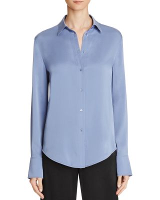 Vince Slim Stretch Silk Blouse