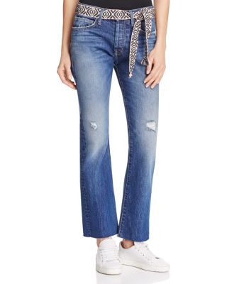 Current/Elliott The Crossover Cropped Flare Jeans in Ricon Destroy 