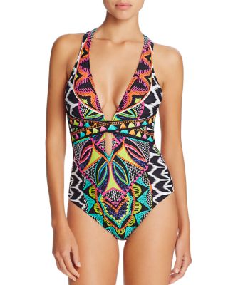 Trina Turk Africana Crossback One Piece Swimsuit 