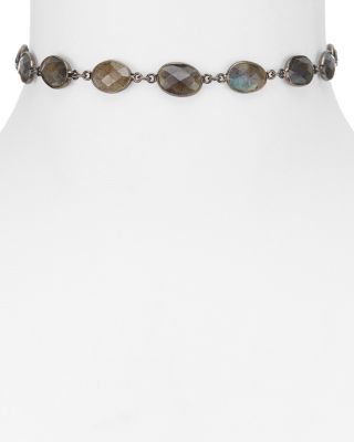 Ela Rae Sadie Sterling Silver & Labradorite Choker Necklace, 12