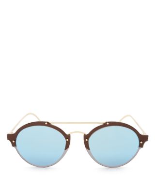 Illesteva Malpensa Mirrored Round Sunglasses, 53mm