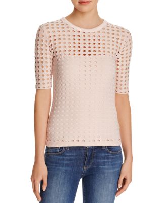 T by Alexander Wang Circular Hole Jacquard Top