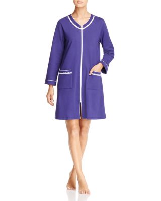 Eileen West Terry Long Sleeve Short Zip Robe