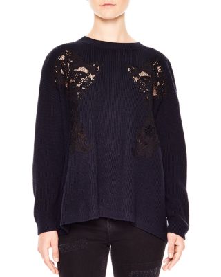 Sandro Ivy Lace-Inset Sweater