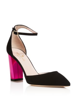 kate spade new york Yasmin Metallic Leather Block Heel Pumps