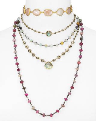 Ela Rae Multi Length Multi Gemstone Necklaces