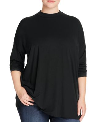 Eileen Fisher Plus Mock Neck Jersey Top