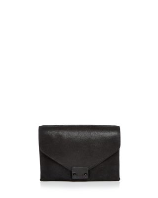 Loeffler Randall Junior Lock Sparkle Suede Clutch