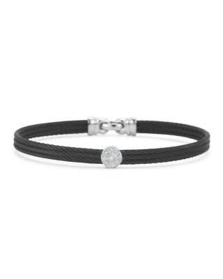 ALOR Diamond Black Cable Bangle