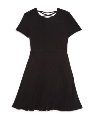 AQUA Girls' Crisscross Back Skater Dress - Sizes S-XL