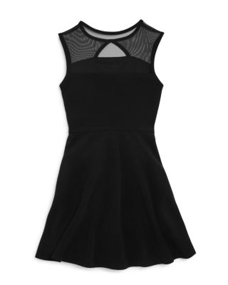 AQUA Girls' Illusion Yoke Skater Dress - Sizes S-XL 