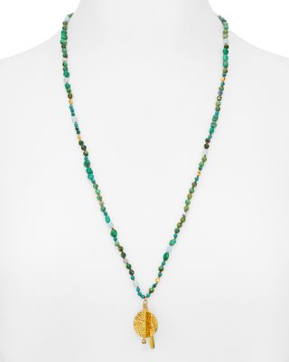 Chan Luu Turquoise Mix Pendant Necklace, 27