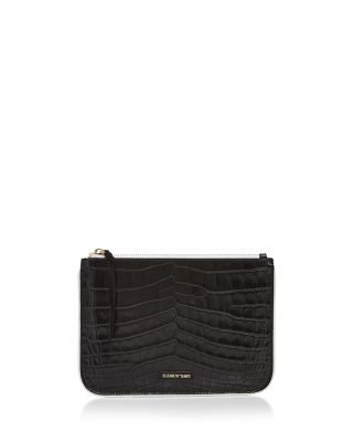 Elizabeth and James Color Block Embossed Leather Pouch