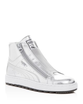 PUMA Basket Metallic Winter Mid Top Sneakers