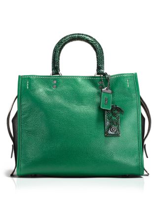 COACH 1941 Colorblock Snake Rogue Satchel in Pebble Leather