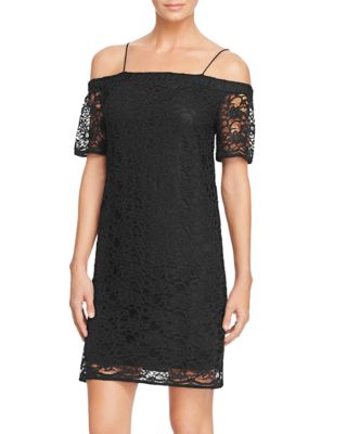 AQUA Off-The-Shoulder Lace Dress