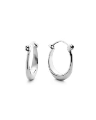 Shinola Sterling Silver Small Crescent Dome Hoop Earrings