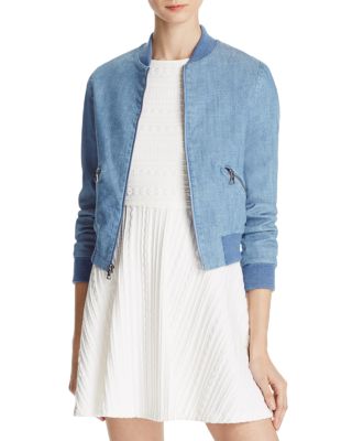 Alice and Olivia Lonnie Cropped Bomber Jacket