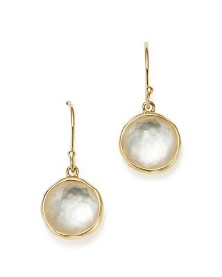 IPPOLITA 18K Yellow Gold Rock Candy Mini Lollipop Earrings in Mother-of-Pearl Doublet