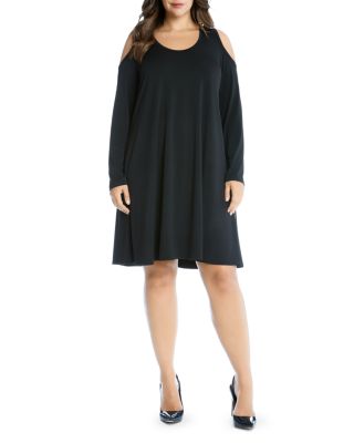 Karen Kane Plus Cold Shoulder Trapeze Dress