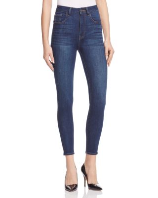 Warp and Weft MXP High Rise Ankle Jeans in Mid to Dark