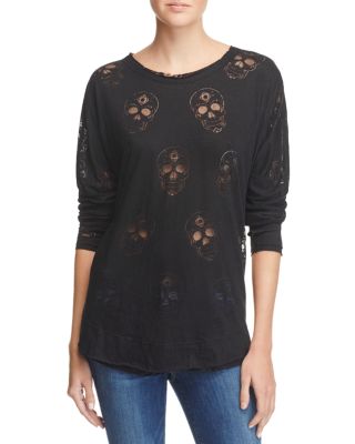 Terez Skull Burnout Top