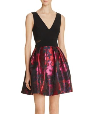 Avery G V-Neck Fit-And-Flare Dress