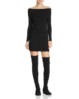 Olivaceous Off-the-Shoulder Sweater Dress